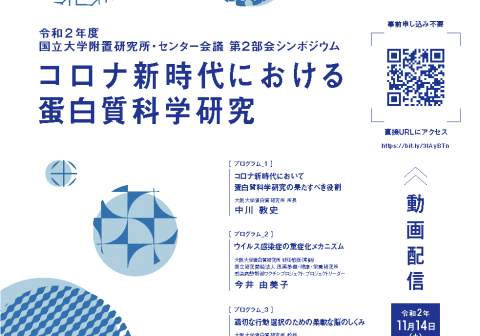 令和２年度国立大学附置研究所・センター会議第２部会シンポジウム：コロナ新時代における蛋白質科学研究