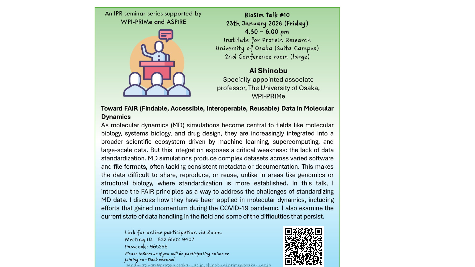 Flyer for BioSim Talk 2025 #5