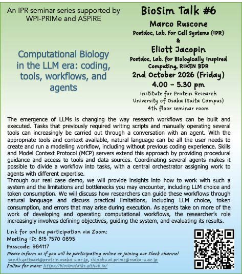 Flyer for BioSim Talk 2026 #5